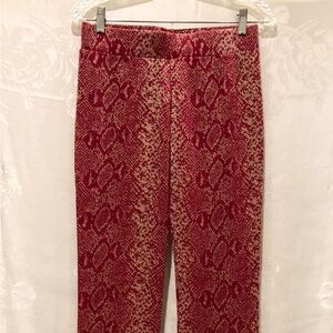 ISABEL MARANT Burnt Red Metallic Gold Snake Skinny Knit Pants S $400